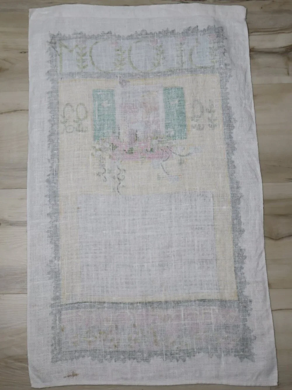 Mary Engelbreit 1992 Calendar Linen Tea Towel Vintage 90s Kitchen Kitsch Whimsy